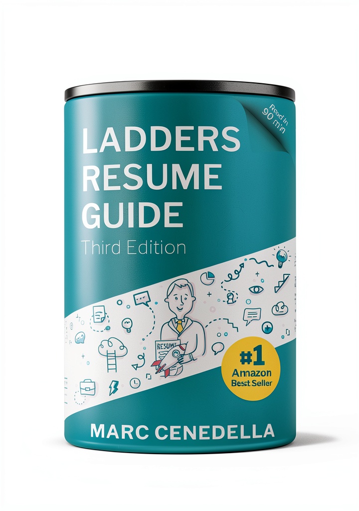 Installing Resume Writing Guide for Job Seekers - Ladders Kindle Edition 3rd on a wooden desk