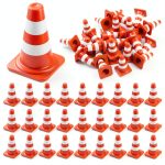 Mini Traffic Cones Pretwad 30pcs Orange Plastic Safety Barriers-0