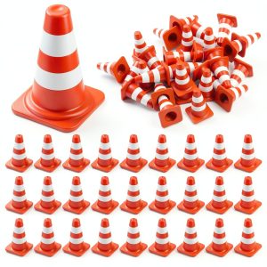 Mini Traffic Cones Pretwad 30pcs Orange Plastic Safety Barriers-0