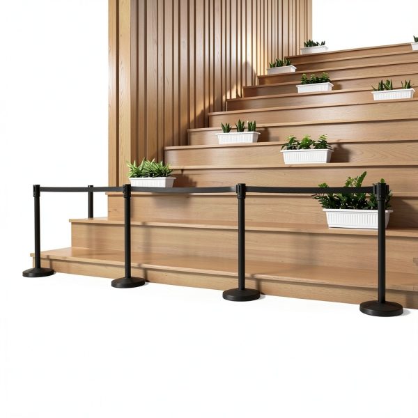 Amazon Basics Crowd Control Stanchions 6.5 ft Retractable Belt Pack 2-6