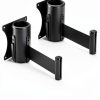 Wall Mounted Retractable Belt Barrier QWORK 10' Black 2‑Pack-0
