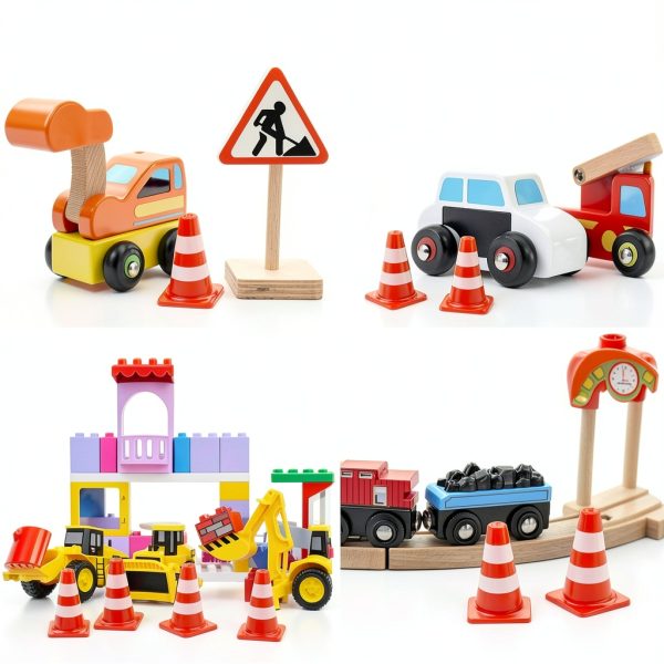 Mini Traffic Cones Pretwad 30pcs Orange Plastic Safety Barriers-6