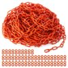 Plastic Chain Links PATIKIL 200 Ft Red Safety Chain for Barriers-0