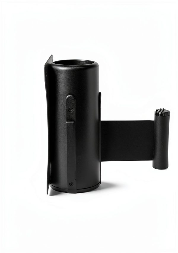 Wall Mounted Retractable Belt Barrier QWORK 10' Black 2‑Pack-5