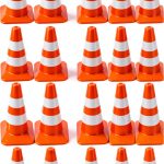 Mini Traffic Cones NUOBESTY 50pcs Plastic Roadblock Toys for Kids-0