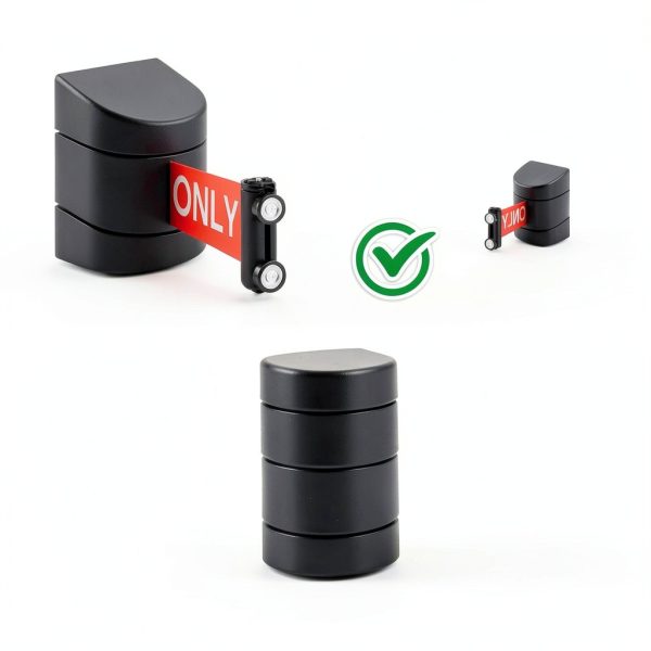 Magnetic Retractable Wall Mount Barrier 16.4ft Black ABS by Barydat-4