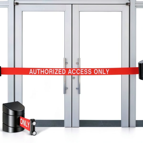 Magnetic Retractable Wall Mount Barrier 16.4ft Black ABS by Barydat-5