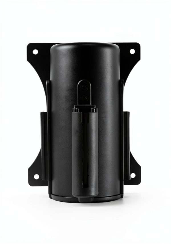 Wall Mounted Retractable Belt Barrier QWORK 10' Black 2‑Pack-1
