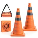 Collapsible Orange Safety Cones 18" 2‑Pack by Berverra – Reflective-0