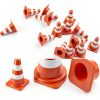 Mini Traffic Cones Pretwad 30pcs Orange Plastic Safety Barriers-2
