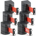 Magnetic Retractable Wall Mount Barrier 16.4ft Black ABS by Barydat-0