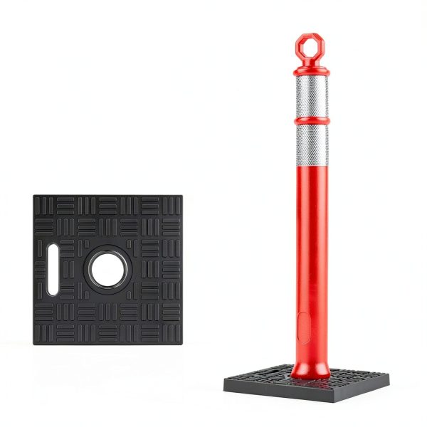 Traffic Delineator Posts 6 Pack 42" HiGiant Orange Reflective Strips-4