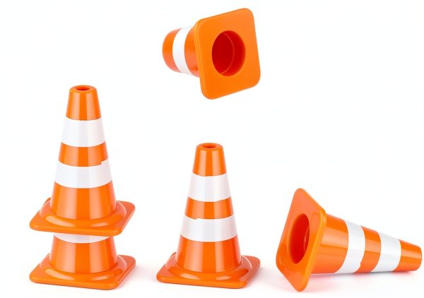 Mini Traffic Cones NUOBESTY 50pcs Plastic Roadblock Toys for Kids-8