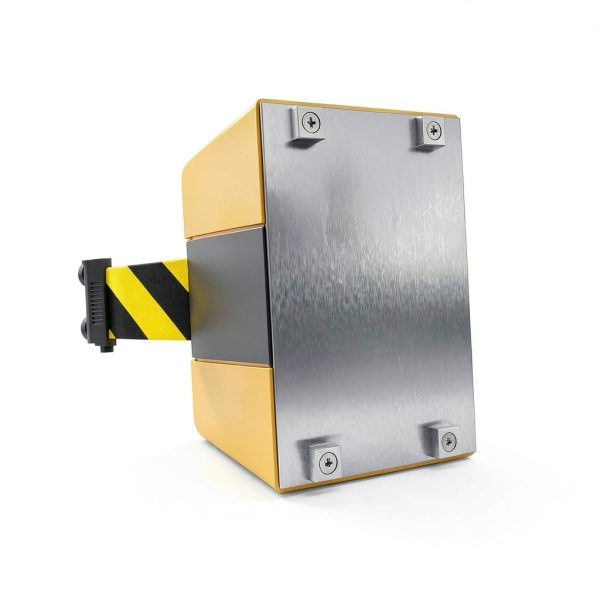 Magnetic Mount Belt Barrier 30ft Black Yellow Crowd Control Warehouse-1