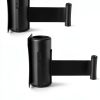 Wall Mounted Retractable Belt Barrier QWORK 10' Black 2‑Pack-6