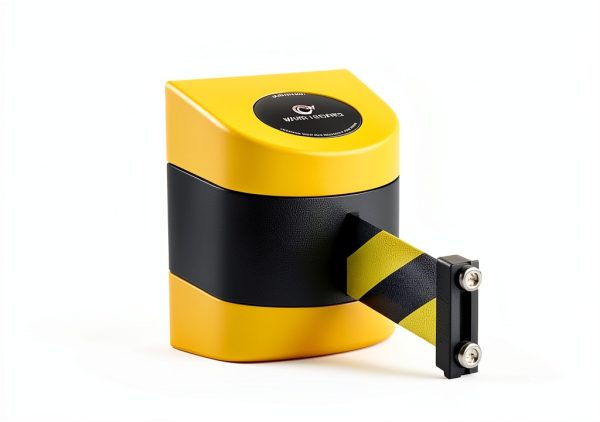 Magnetic Mount Belt Barrier 30ft Black Yellow Crowd Control Warehouse-4