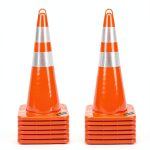 Traffic Safety Cones BATTIFE 28-Inch PVC with Reflective Collars-0