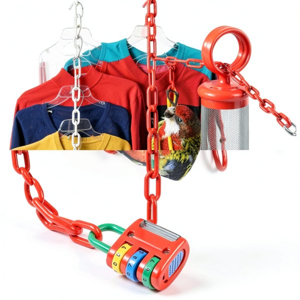 Plastic Chain Links PATIKIL 200 Ft Red Safety Chain for Barriers-4