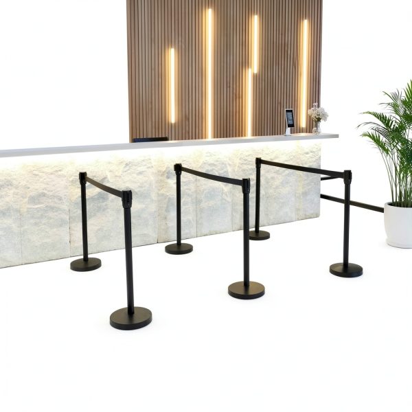Amazon Basics Crowd Control Stanchions 6.5 ft Retractable Belt Pack 2-7