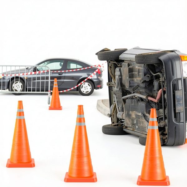 28 Inch Collapsible Traffic Safety Cones TENKAIWICK 2 Pack Foldable-7