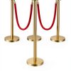 VEVOR Stanchions and Velvet Ropes 6Pcs Gold Base with Stainless Posts-6