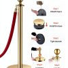 VEVOR Stanchions and Velvet Ropes 6Pcs Gold Base with Stainless Posts-3