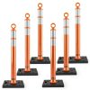 Orange Traffic Delineator Posts 42" BATTIFE 6-Pack Reflective Base-0