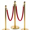 VEVOR Stanchions and Velvet Ropes 6Pcs Gold Base with Stainless Posts-4