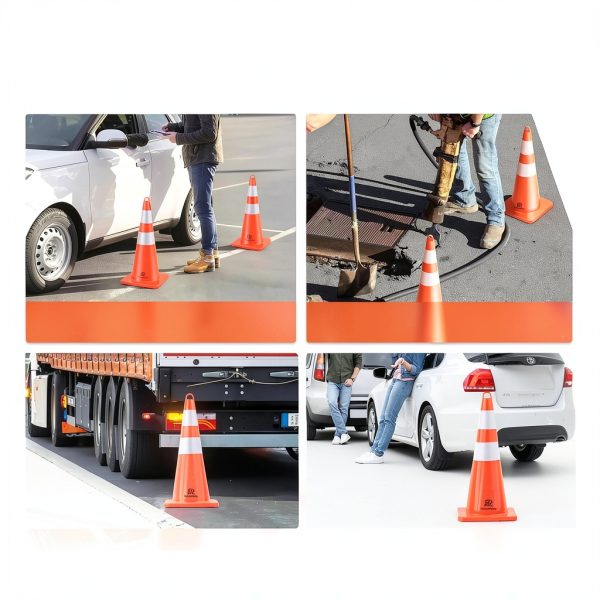 RoadHero 10 Pack 28 Inch Traffic Cones Orange with Reflective Collar-4
