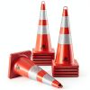 RoadHero 10 Pack 28 Inch Traffic Cones Orange with Reflective Collar-0