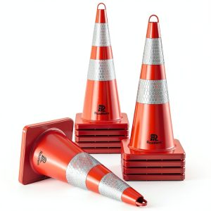 RoadHero 10 Pack 28 Inch Traffic Cones Orange with Reflective Collar-0