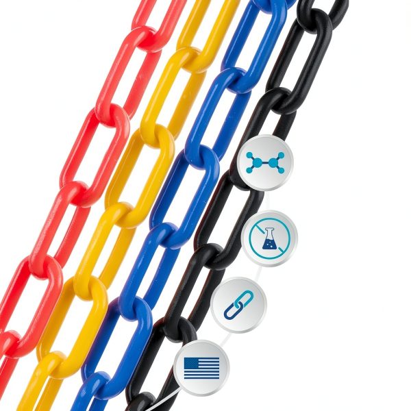 US Weight 2" x 100' Yellow Plastic Safety Chain – Model U2351YEL-4