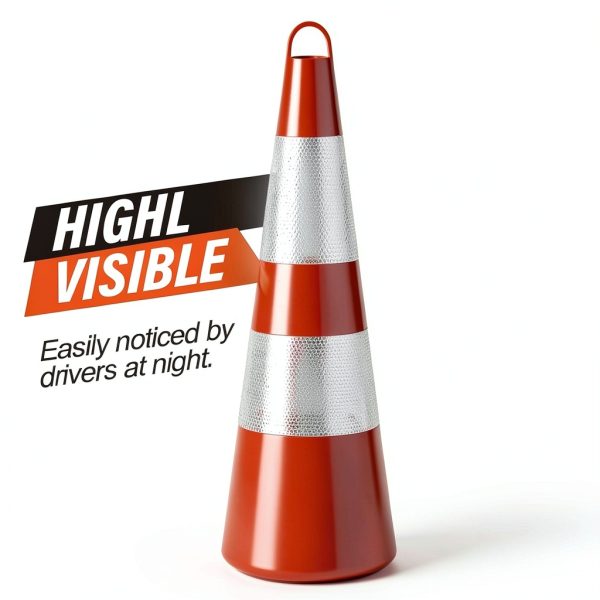 RoadHero 10 Pack 28 Inch Traffic Cones Orange with Reflective Collar-2