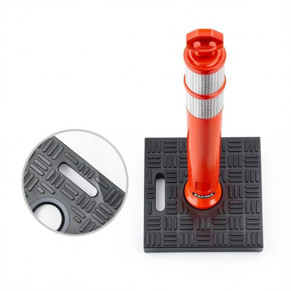 Orange Traffic Delineator Posts 42" BATTIFE 6-Pack Reflective Base-3