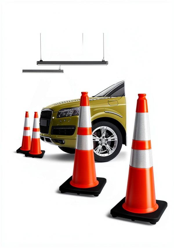 Traffic Safety Cones BESEA 28in Orange Heavy-duty PVC 8-Pack-2
