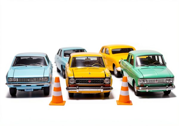 Mini Traffic Cones TOPPERFUN 30pcs Orange ABS Roadblock Safety Signs-3