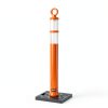 Orange Traffic Delineator Posts 42" BATTIFE 6-Pack Reflective Base-1